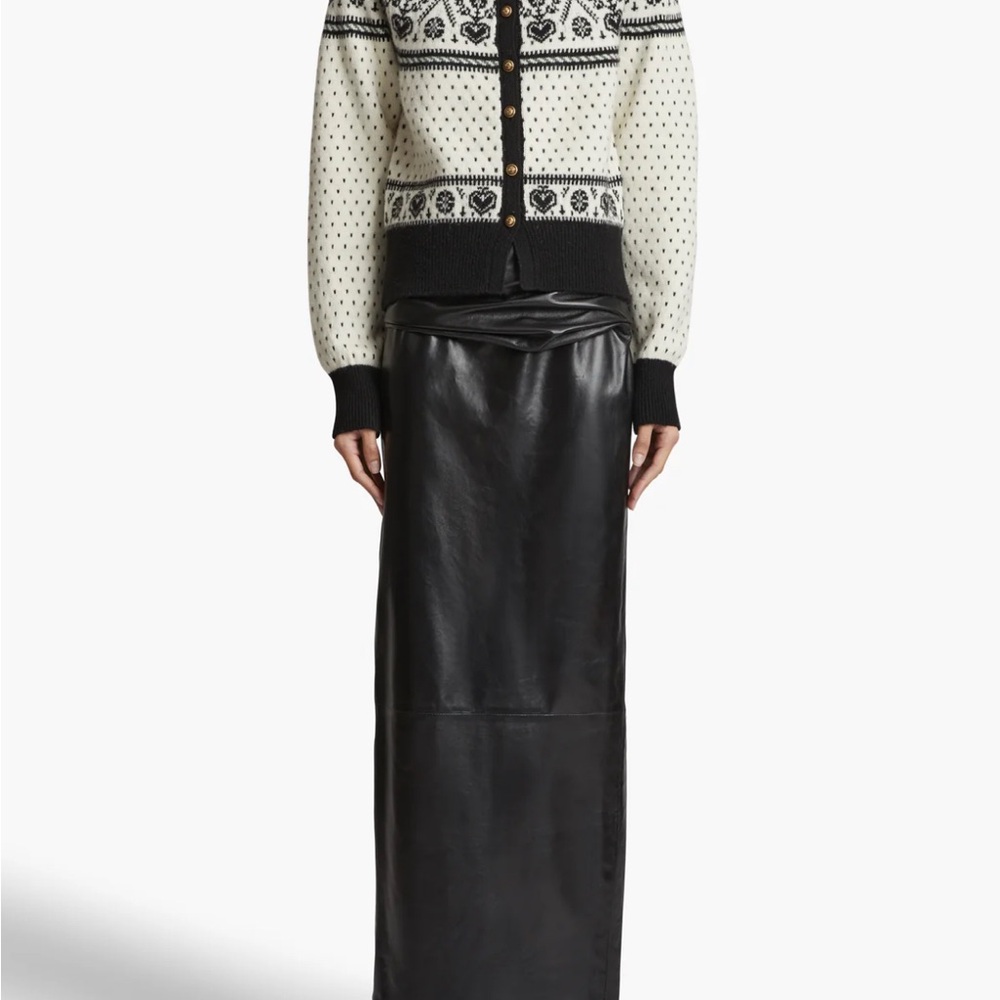 KHAITE Black and Cream Patterned Cardigan - Picture 8 of 8